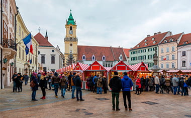 Christmas market on the Main square in Bratislava